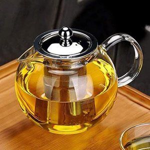 TEAPOT Glass+Removable Infuser,Stovetop Safe 22oz